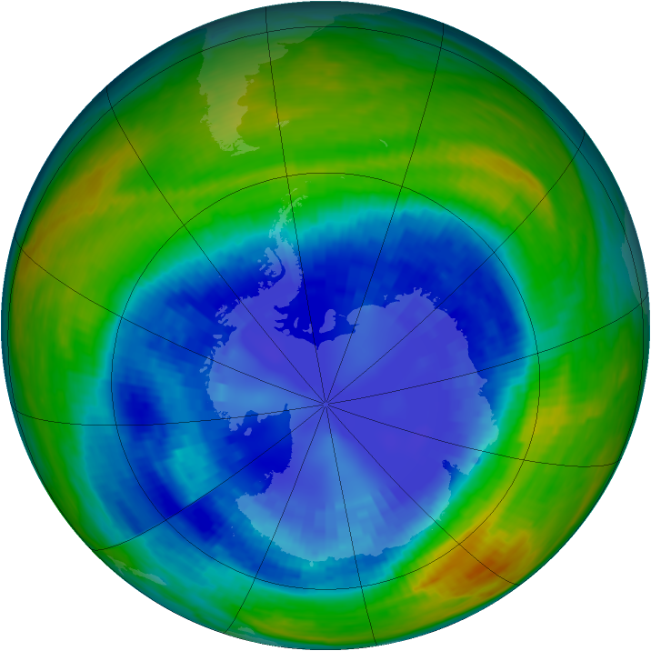 Antarctic ozone map for 02 September 1993